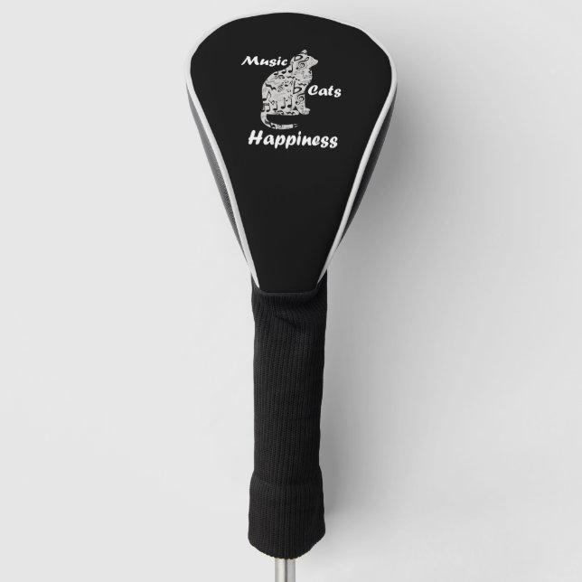 Musik und Katzen ist Glücksangebot Golf Headcover (Vorderseite)