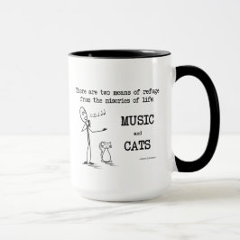 Musik und Katzen - Schweitzer Zitat Tasse