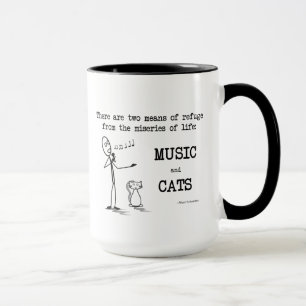 Musik und Katzen - Schweitzer Zitat Tasse
