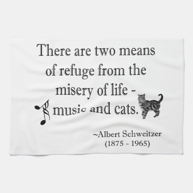 Musik-und Katzen-Zitat-Geschirrtuch Küchentuch (Horizontal)