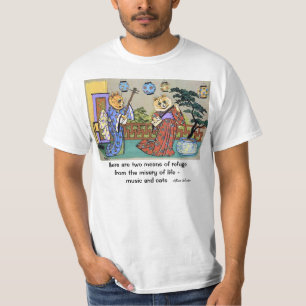 Musik-und Katzen-Zitat-T - Shirt