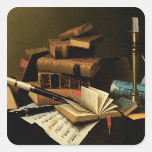 Musik und Literatur von William Harnett, Bildende  Quadratischer Aufkleber