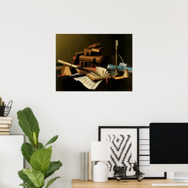 Musik und Literatur von William Harnett, Fine Art Poster (Heimbüro)