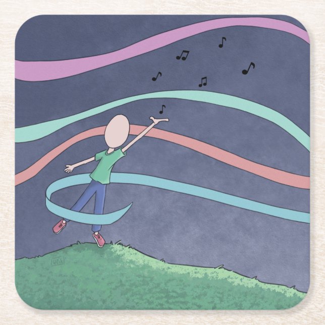 Musik und Melody Square Paper Untersetzer (Vorderseite)