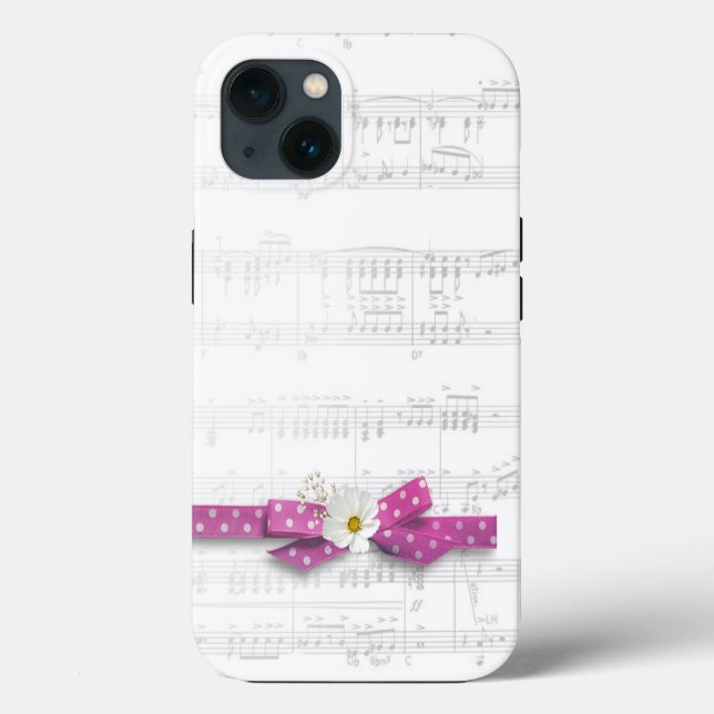 Musik und Polka Dot Ribbon Case-Mate iPhone Hülle (Rückseite)