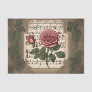 Musik und Rose Dekoupage Tissue Paper Seidenpapier