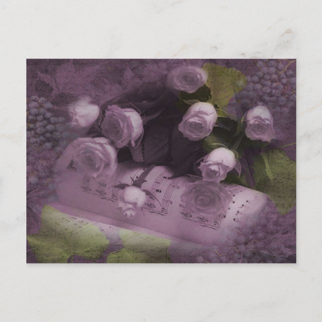 Musik und Rose Postkarte (Vorderseite)