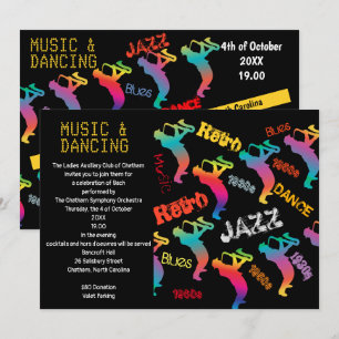 Musik- und Tanzparty JAZZ RETRO Musik Einladung