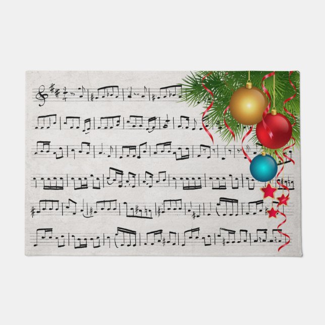 Musik und Weihnachtsschmuck Fußmatte (Vorderseite)