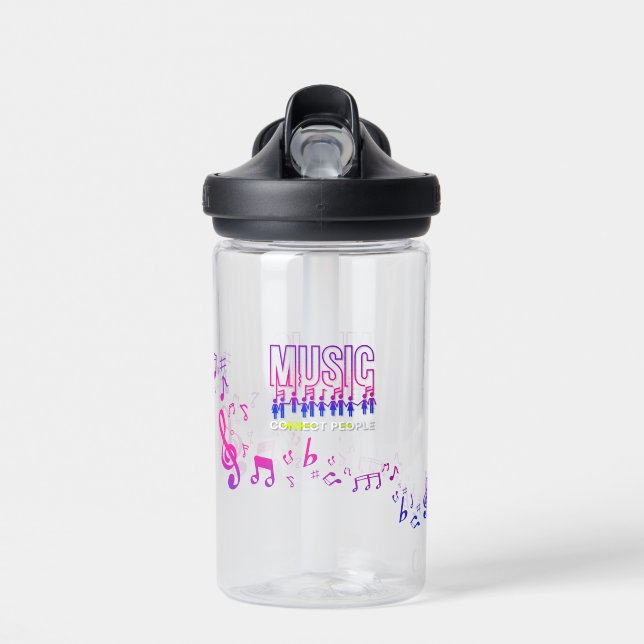 Musik verbindet Menschen | 14oz Wasserflasche Trinkflasche (Vorne)