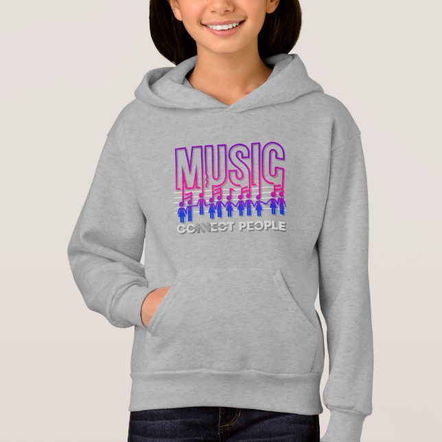 Musik verbindet Menschen | Kids Pullover Hoodie (Vorderseite)