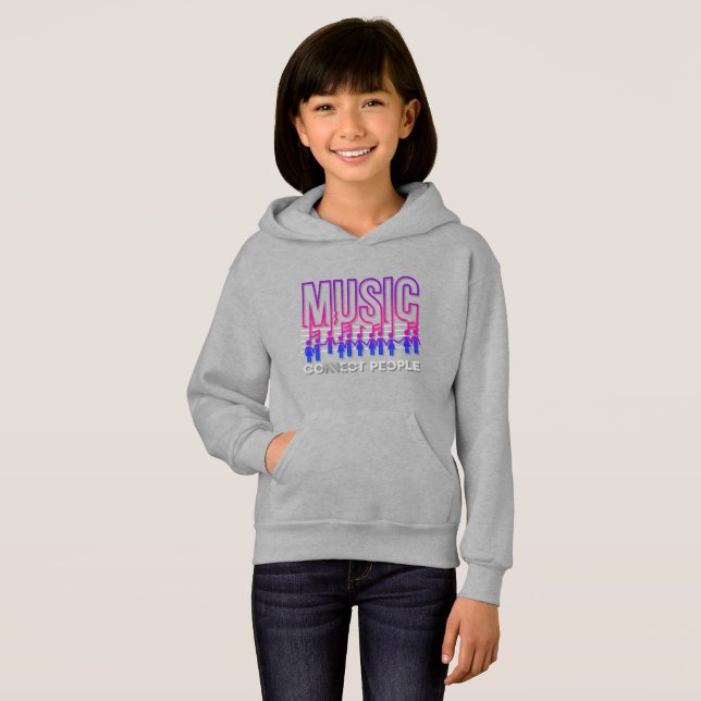 Musik verbindet Menschen | Kids Pullover Hoodie (Vorne ganz)