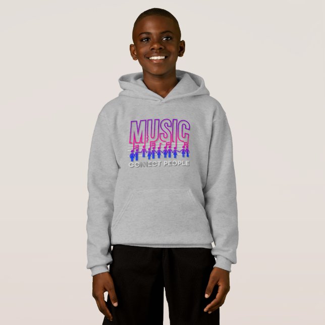 Musik verbindet Menschen | Kids Pullover Hoodie (Vorne ganz)