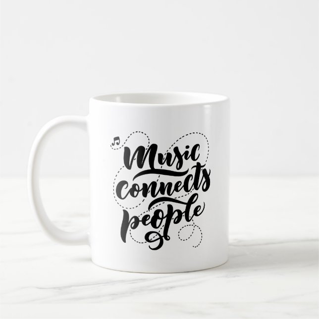 Musik verbindet Typografie-Tasse Kaffeetasse (Links)