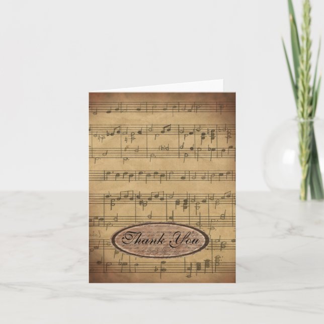 Musik Vielen Dank Hinweis Dankeskarte (Vorderseite)