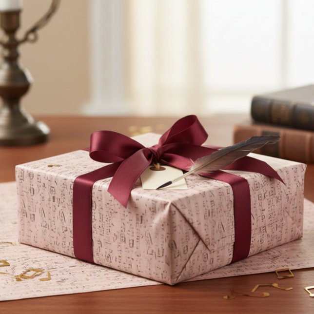 Musik Vintag Blue Pink - Musikanmerke Geschenkpapier (Von Creator hochgeladen)