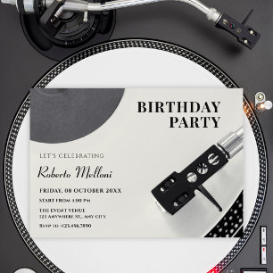 Musik-Vinyl-Geburtstag Einladung