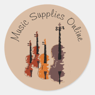 Musik-Violine-Design Geschenkmarkierung Runder Aufkleber