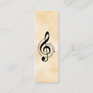 Musik Violinschlüssel Chrome Personalisiert Mini Visitenkarte