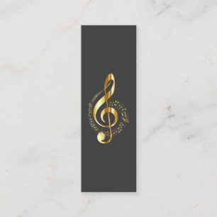 Musik Violinschlüssel Chrome Personalisiert Mini Visitenkarte