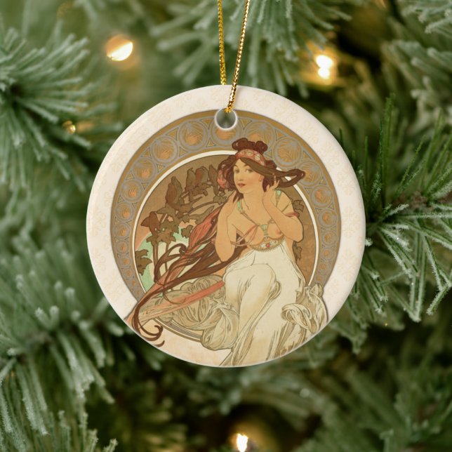 Musik von Alphonse Mucha Keramik Ornament (Baum)