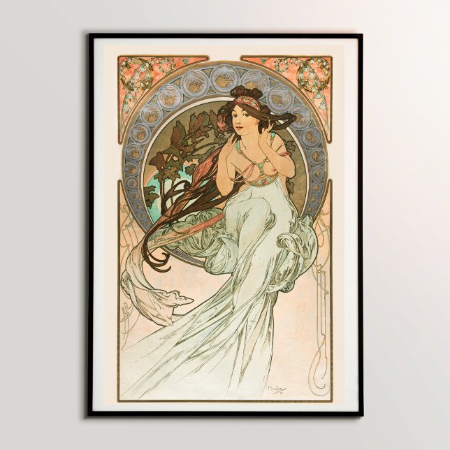 Musik, von Les Arts (1898) von Alphonse Mucha Poster (Enchanting Melodies: Music from Les Arts (1898) by Alphonse Mucha - Immersive Art for Music Lovers)