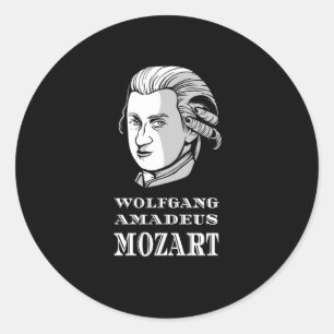 Musik - Wolfgang Amadeus Mozart Portrait Runder Aufkleber