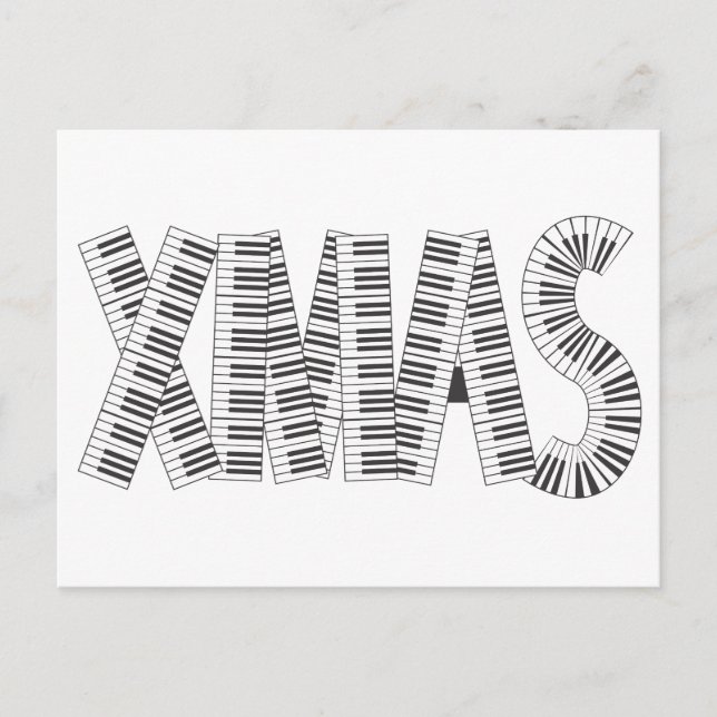 MUSIK XMAS FEIERTAGSPOSTKARTE (Vorderseite)