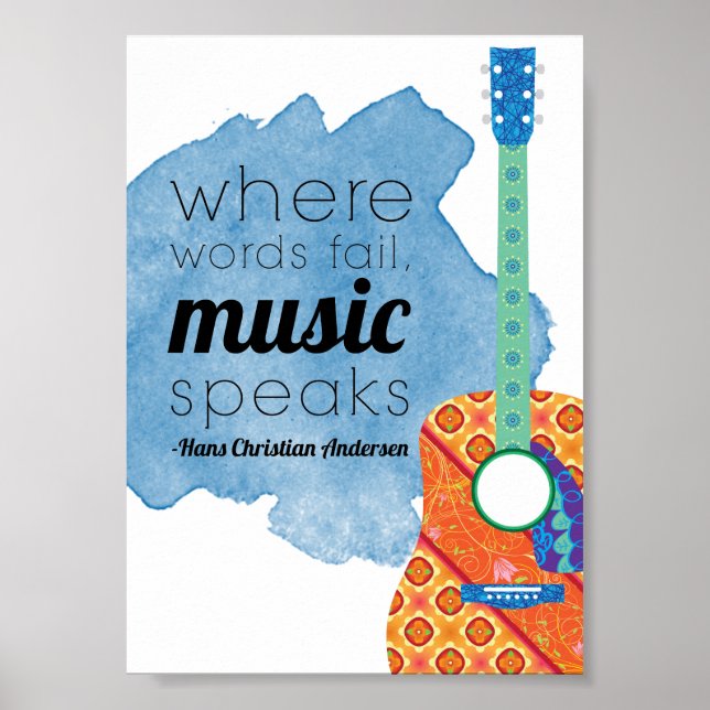 Musik Zitat Worte versagend Musik spricht, inspiri Poster (Vorne)
