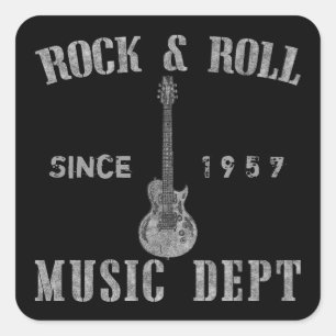 Musikabteilung Rock und Roll Quadratischer Aufkleber