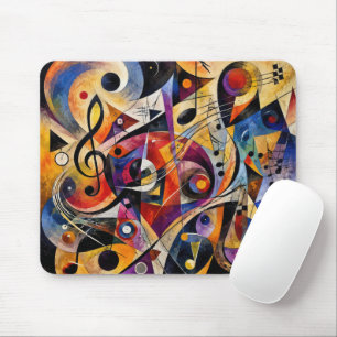 Musikalische abstrakte Kunst im Stil von Kandinsky Mousepad