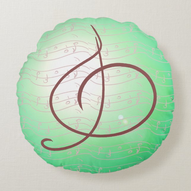 Musikalische Anmerkung Pillows Rundes Kissen (Vorderseite)
