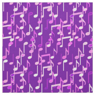 Musikalische Anmerkungen drucken - violettes Lila, Stoff
