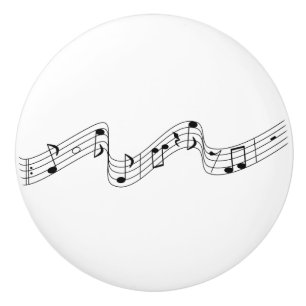 Musikalische Anmerkungen in einer gewellten Linie Keramikknauf