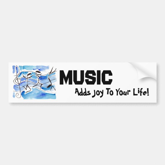 Musikalische Anmerkungen kommen zur Leben-Musik Autoaufkleber (Vorne)