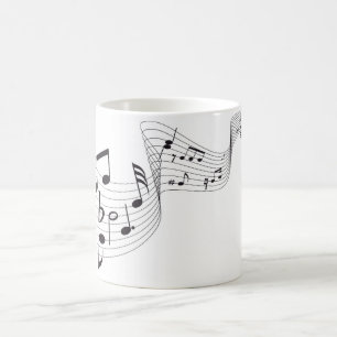 Musikalische Anmerkungen - Schwarzes/Weiß Verwandlungstasse