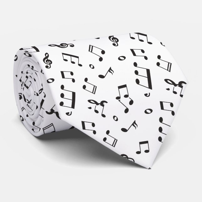 Musikalische Anmerkungen Schwarzweiss Krawatte (Gerollt)