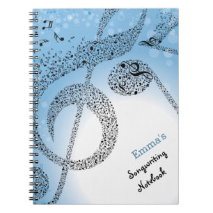 Musikalische Anmerkungensongwriting-Notizbuch Notizblock
