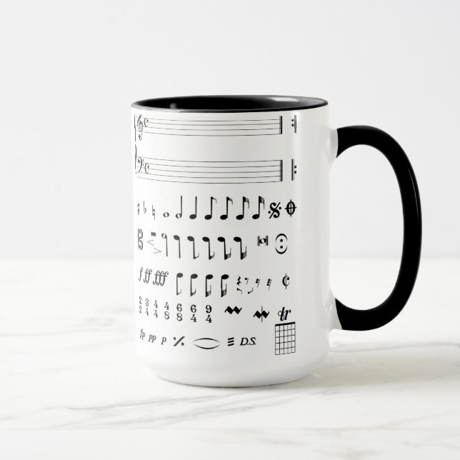 Musikalische Anmerkungs-Becher Tasse (Rechts)