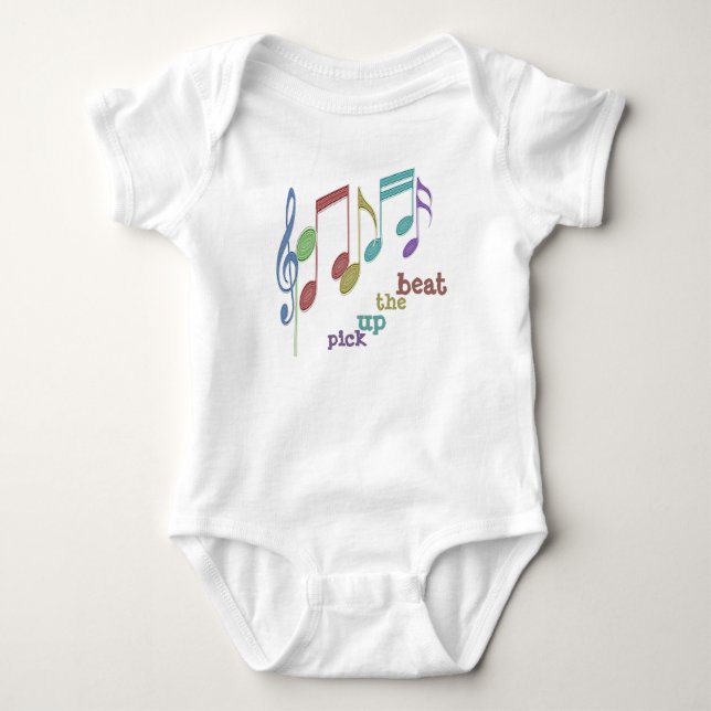 Musikalische Anmerkungs-lineare Mehrfarben HEBEN Baby Strampler (Vorderseite)