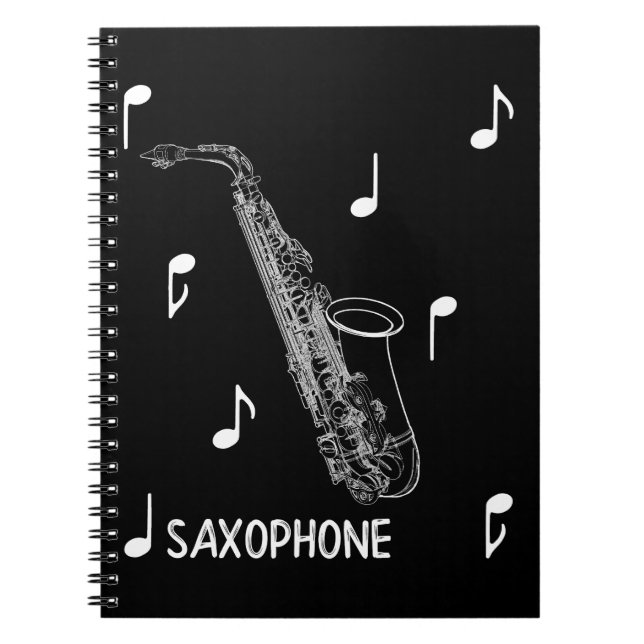 Musikalische Anmerkungs-Saxophon Notizblock (Vorderseite)