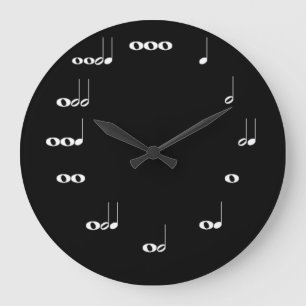 Musikalische Anmerkungs-Uhr-Schwarzes Große Wanduhr