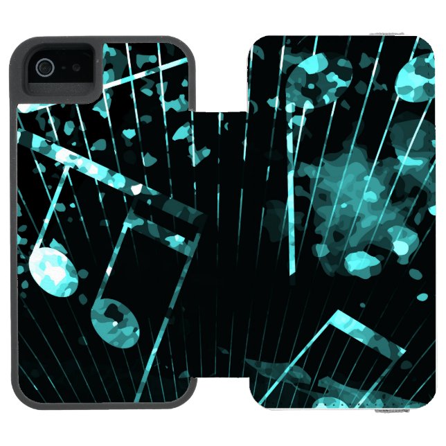 Musikalische Atmosphäre 6 Incipio iPhone Geldbeutel-Hülle (Folio Geöffnet)