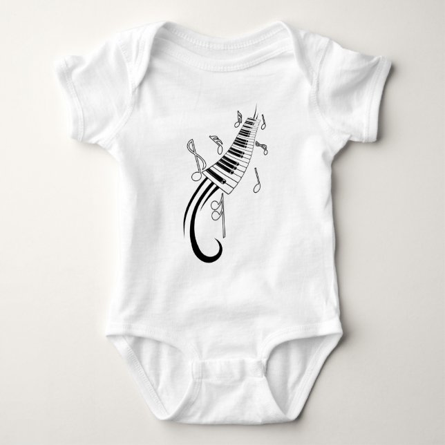 Musikalische Bemerkungen zu Klaviertasten Baby Strampler (Vorderseite)
