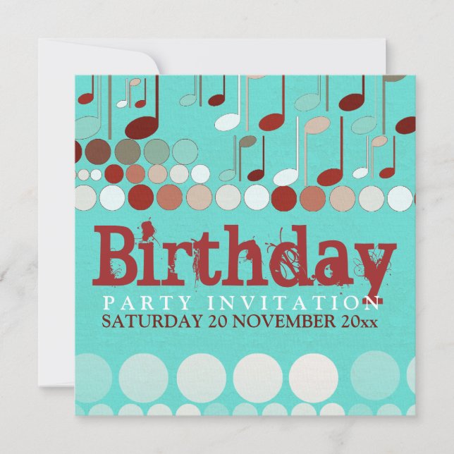 Musikalische Bemerkungen zum Geburtstag Einladung (Vorderseite)
