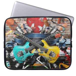 Musikalische Collage: Farbenfrohe rhythmische Hint Laptopschutzhülle