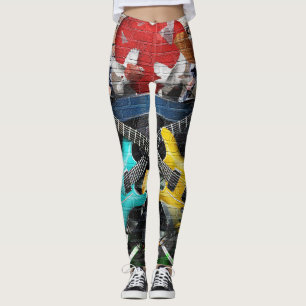 Musikalische Collage: Farbenfrohe rhythmische Hint Leggings