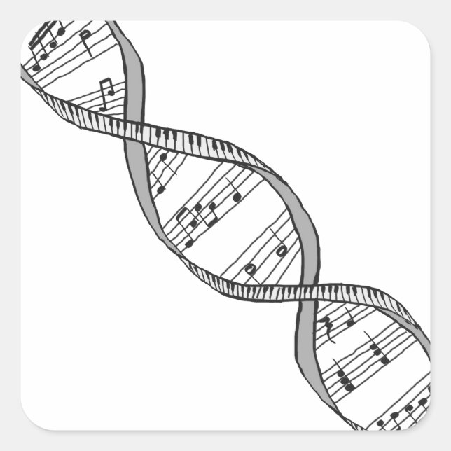 Musikalische DNA Quadratischer Aufkleber (Vorderseite)