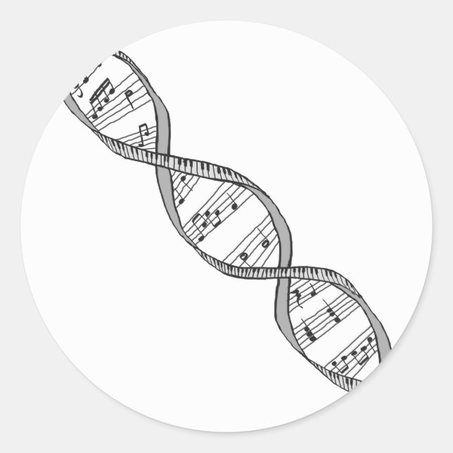 Musikalische DNA Runder Aufkleber (Vorderseite)