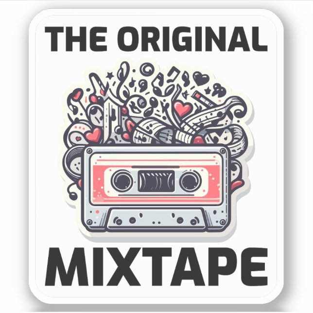 Musikalische Explosion: '80er Mixtape Magic Aufkleber (Vorderseite)